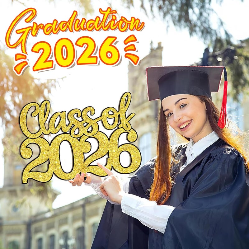 Sophena Wooden Class of 2026 Sign Senior 2026 Graduation Props for Photoshoot 2026 Class of Grad Photo Props Graduation Signs College High School Party Supplies Unfinished Grad Ornaments to Paint - Image 4